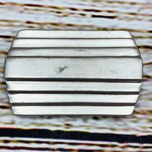 Robin Kahn Belt Buckle Silver Tone Striped‎ Design Vintage Accessory